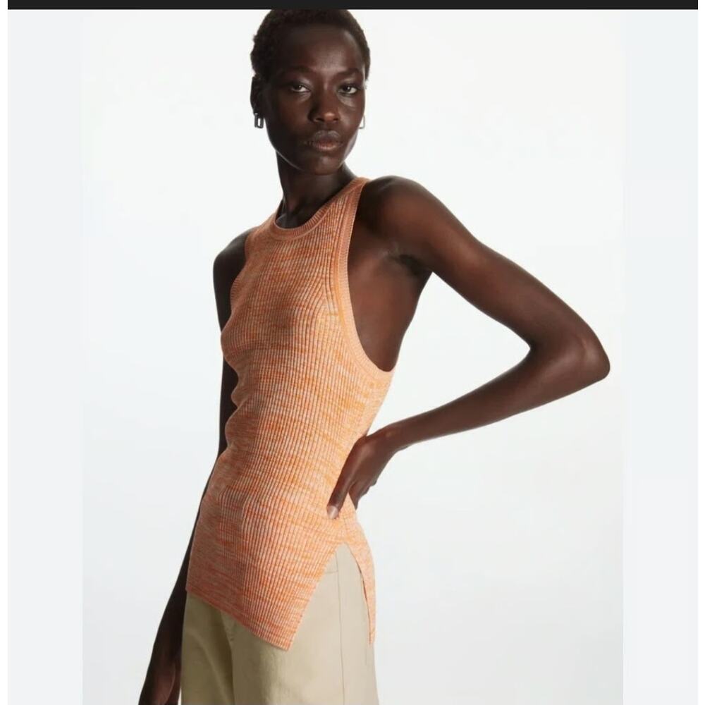 COS Orange Slim Fit Ribbed Tank Size: XS